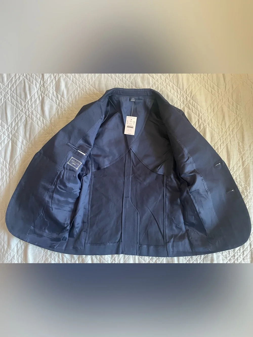 J. CREW Boys' Ludlow suit jacket in chino Navy Size 10 NWT $158 CH430
